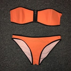 Orange Triangl Zip-Up Bikini